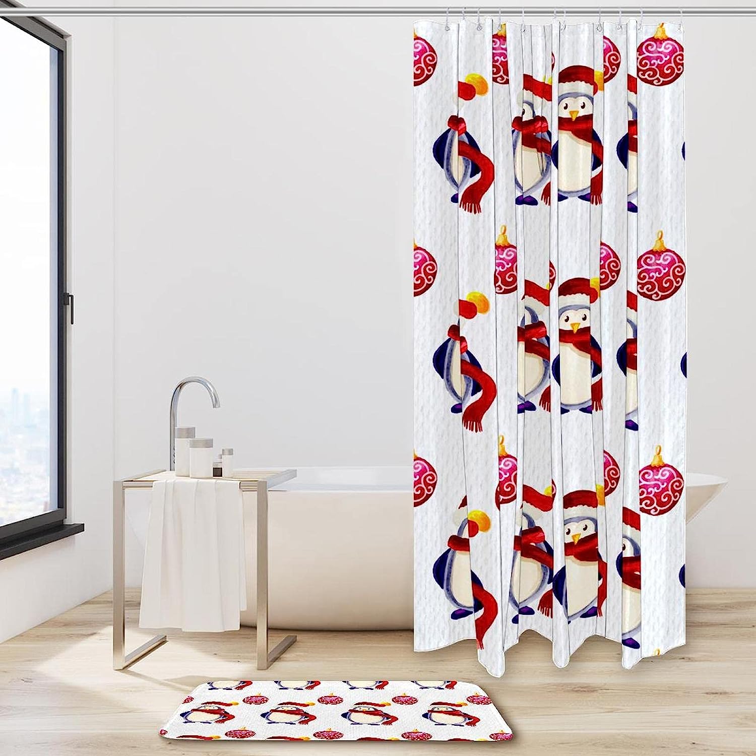 Stylish Watercolor Coconuts and Tropical Fruits Shower Curtain for Your Beachy Bathroom
