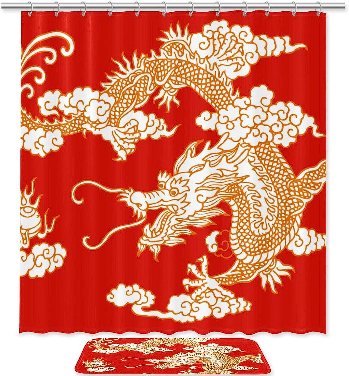 Stylish Waterproof Dragon Shower Curtain