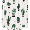 Stylish Waterproof Shower Curtain With Cacti And Succulents Design - Perfect Bathroom Accessory