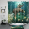 Stylish and Adorable Wild Animals Elephant The Underwater World Shower Curtain for Unique Bathroom Decor
