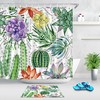 Succulent Cactus Shower Curtain Set for a Trendy and Eco-Friendly Bathroom
