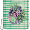 Succulent Farmhouse Shower Curtain - Waterproof Bath Curtain For Rustic Country French Bathroom Decor