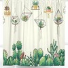 Succulent Plant Green Botanical Cactus Shower Curtain For A Desert Oasis Bathroom