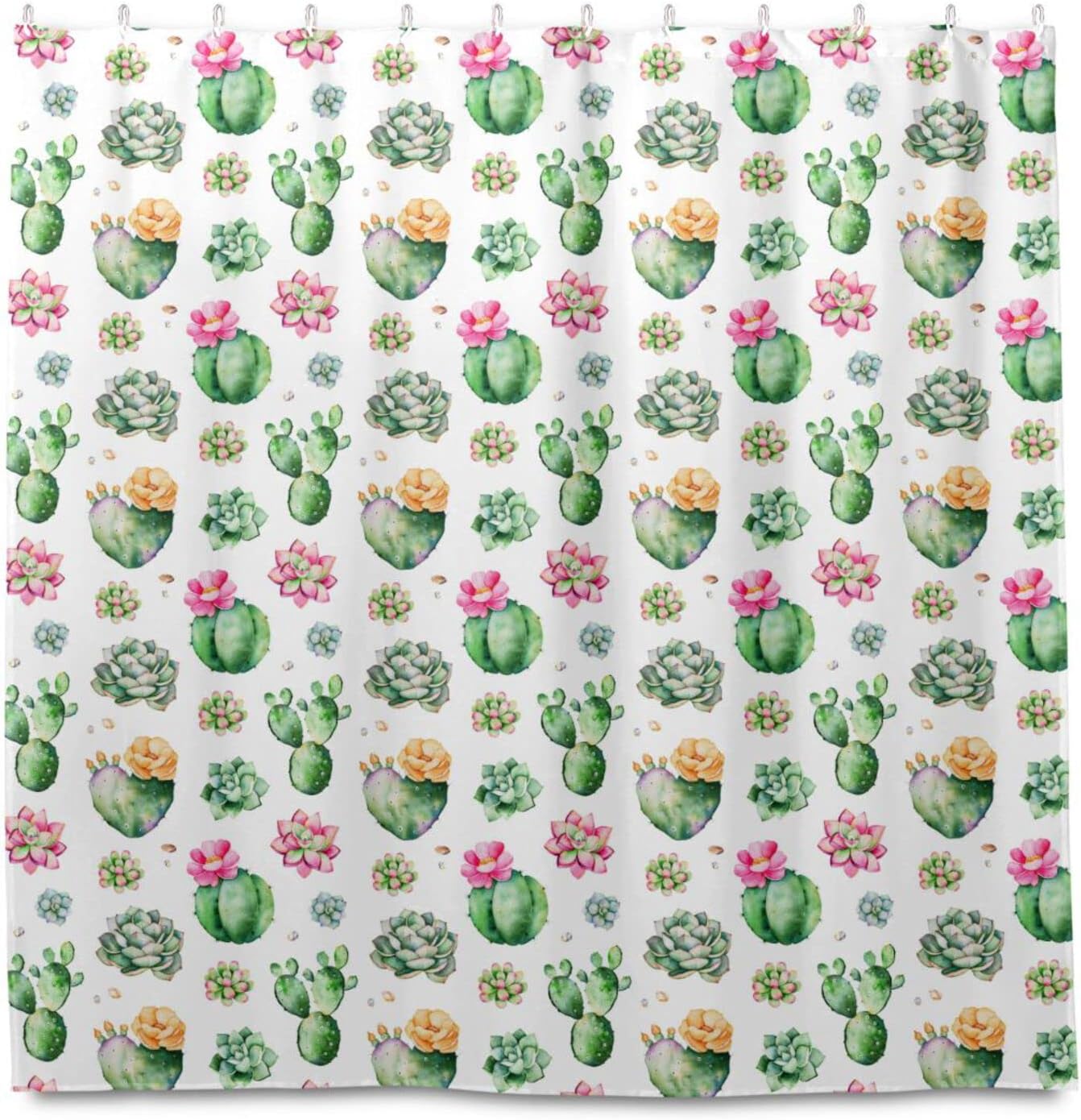 Succulent Plants Shower Curtain Modern Home Bathroom Hotel Spa Decorations Waterproof Fabric