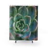 Succulent Shower Curtain, Perfect Houseplant Gift Bathroom Decor by Vantaso