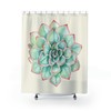 Succulent Shower Curtain, Waterproof Fabric, Botanical Bathroom Decor