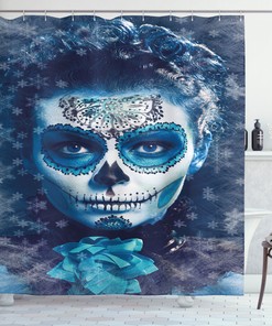 Sugar Print Calavera Shower Curtain: Unique And Festive Bath Decor