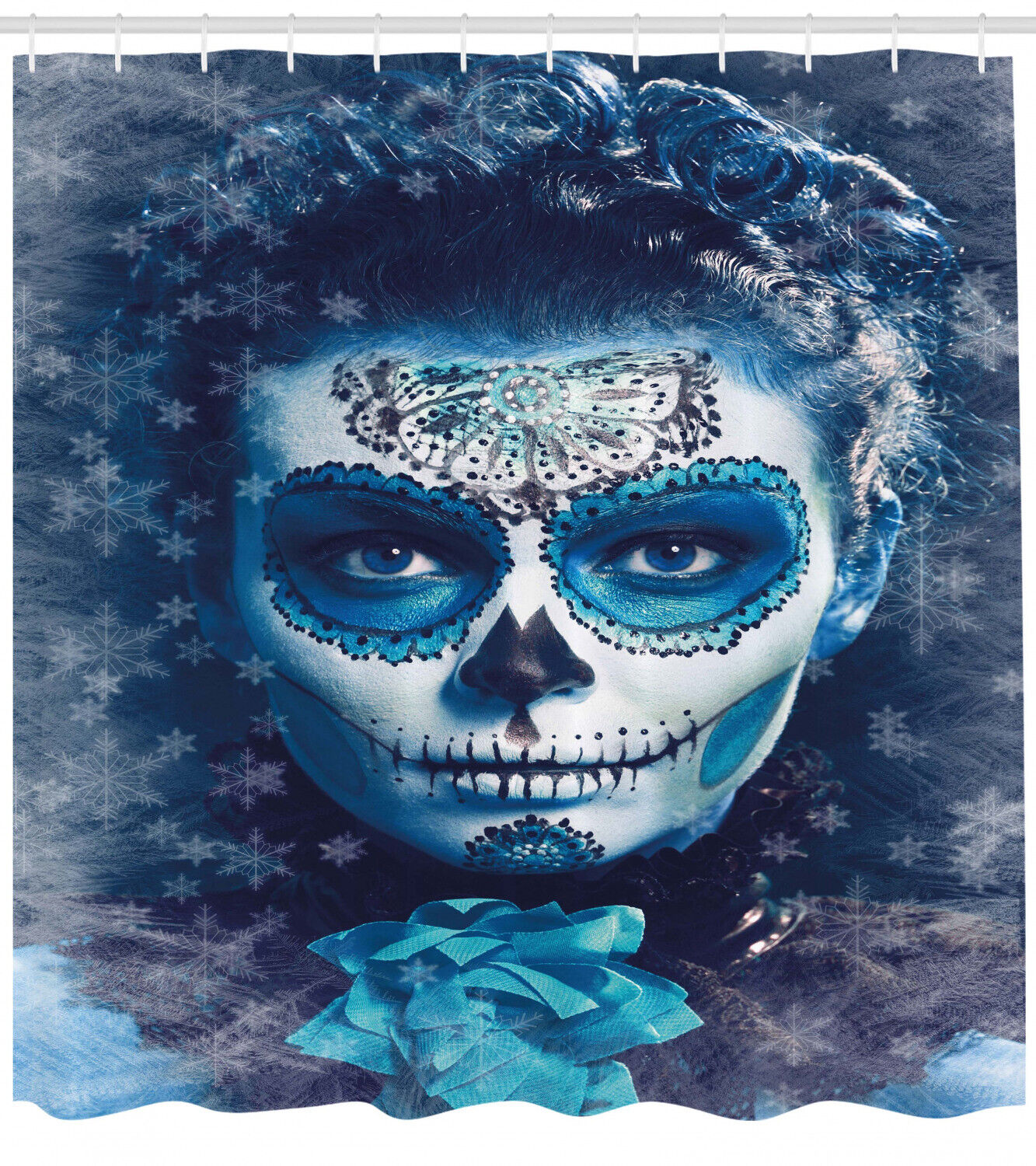Sugar Print Calavera Shower Curtain: Unique And Festive Bath Decor - Image 2