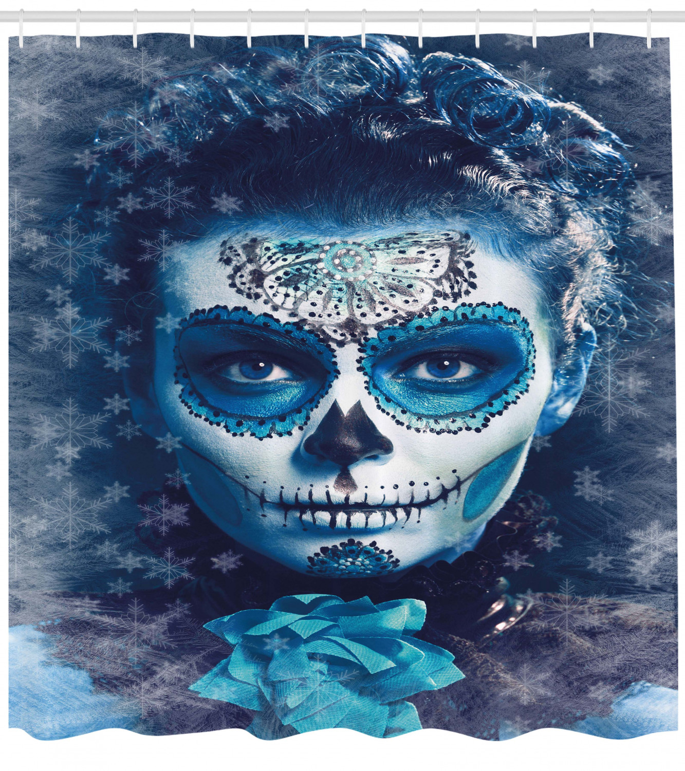 Sugar Print Calavera Shower Curtain: Unique And Festive Bath Decor - Image 4