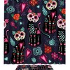 Sugar Skull Cat Flower Shower Curtain, Waterproof Bathroom Curtain