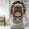 Sugar Skull Owl Shower Curtain for a Day of the Dead Style