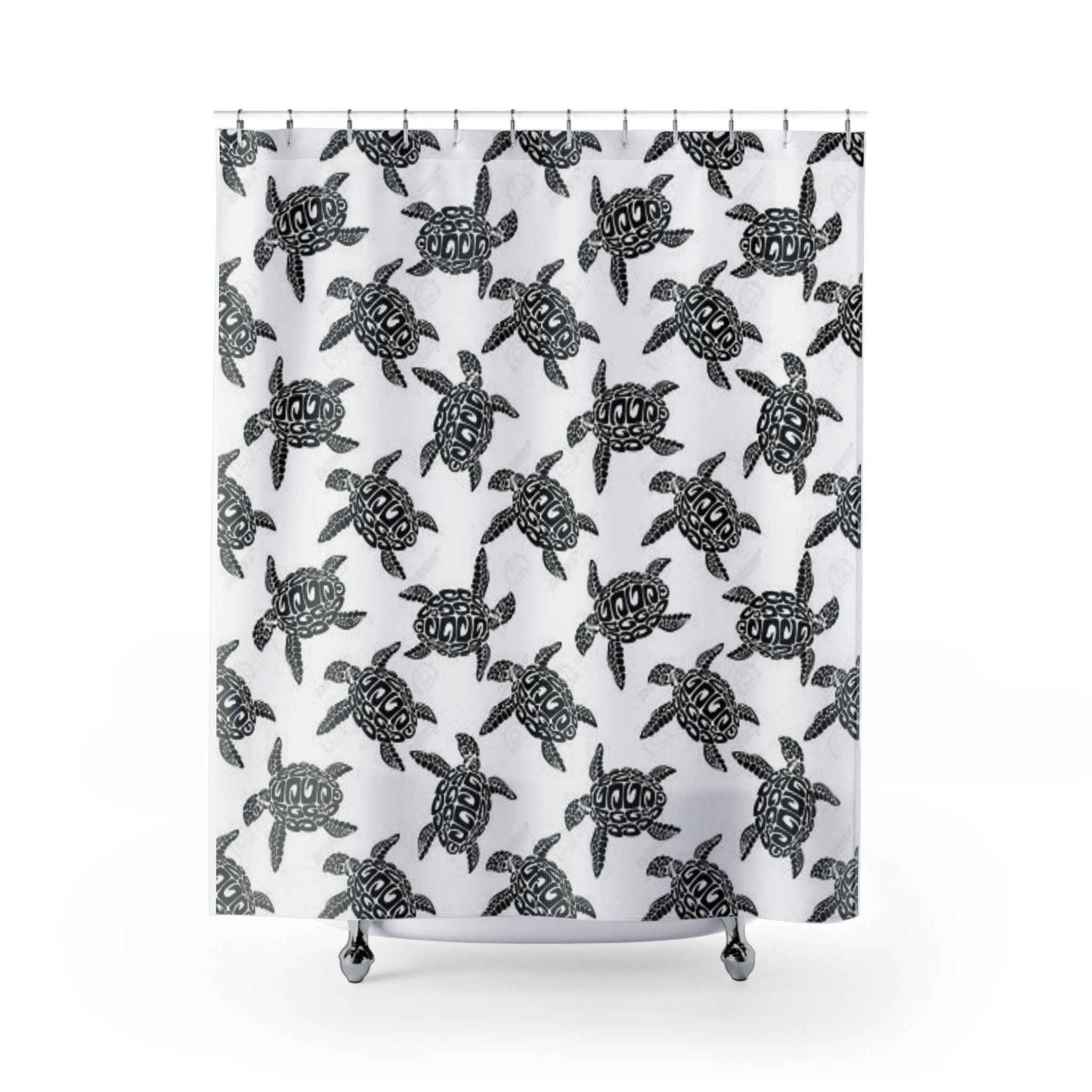 Summer Beach House Vibes with Sea Turtle Shower Curtain