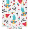 Summer Beach Shower Curtain with Pineapples and Flamingos, Waterproof Bathroom Decor