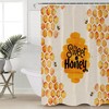 Summer Bee Orange Geometric Rustic Burlapes Polyester Fabric Shower Curtain 