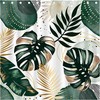 Summer Botanical Monstera Palm Tree Leaves Shower Curtain For A Jungle Vibes Bathroom