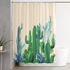 Summer Cactus Shower Curtain, Tropical Desert Plant Bathroom Decor with Quick-Drying Fabric