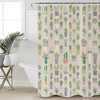 Summer Cactus Succulents Style Shower Curtain, Waterproof And Machine Washable For Your Bathroom Decor