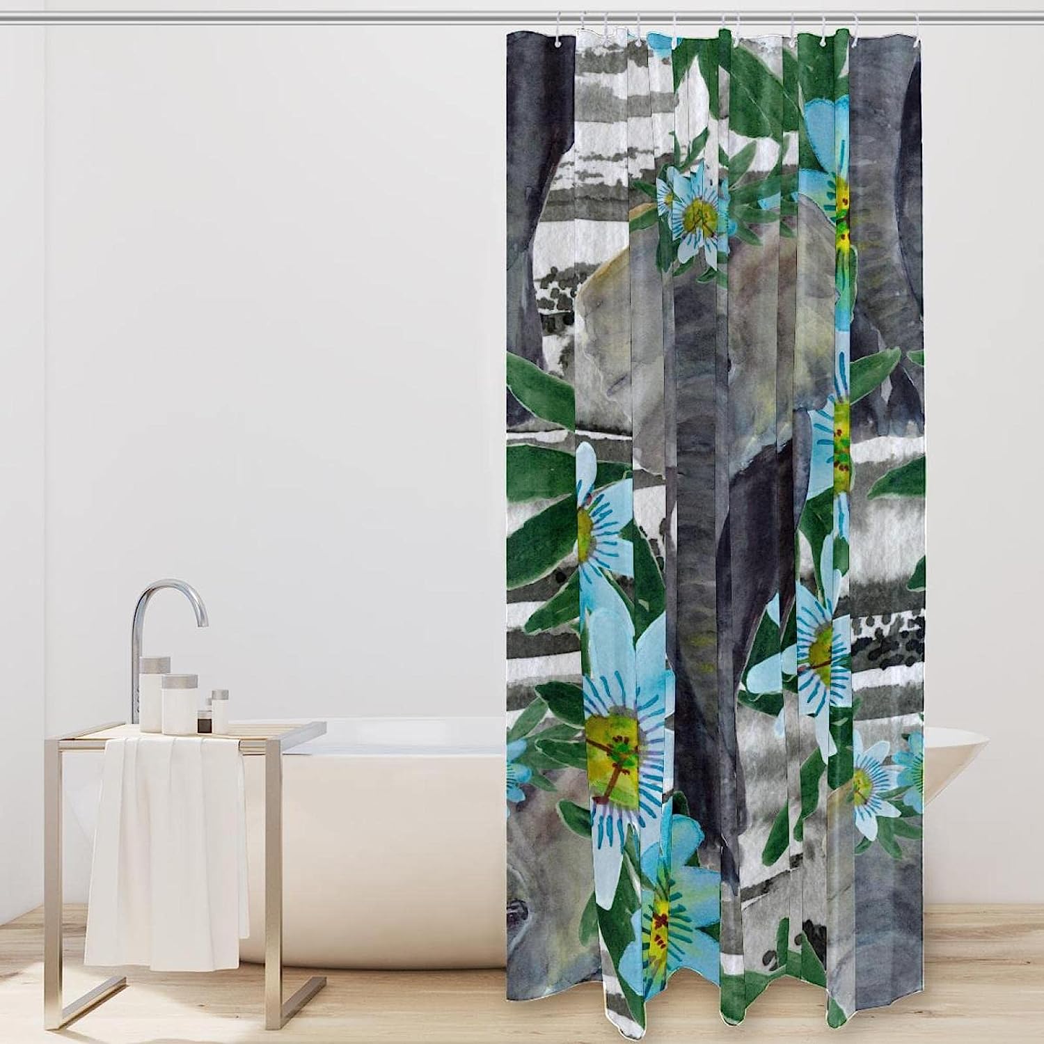 Summer Elephant Shower Curtain for a Fresh Bathroom Decor