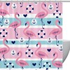 Summer Flamingo Anchor Ring Heart Shower Curtain for Fun Bathroom Decor