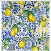 Summer Fruit Lemon Shower Curtain With Blue Tiles Chic Decoration By Allenjoy - Washable And Soft Fabric