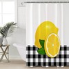 Summer Fruit Yellow Lemon Black White Buffalo Plaid Decorative Shower Curtain for Bathroom