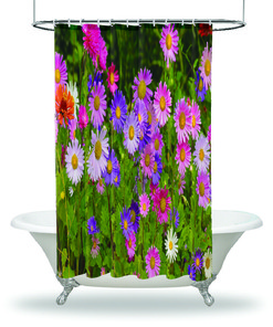 Summer Garden Wildflowers Shower Curtain - Stunning Bathroom Decor with Beautiful Blooms 
