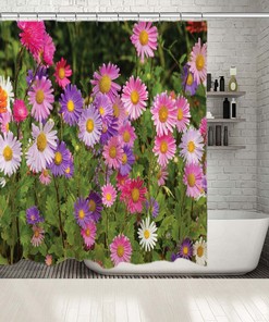 Summer Garden Wildflowers Shower Curtain - Stunning Bathroom Decor with Beautiful Blooms