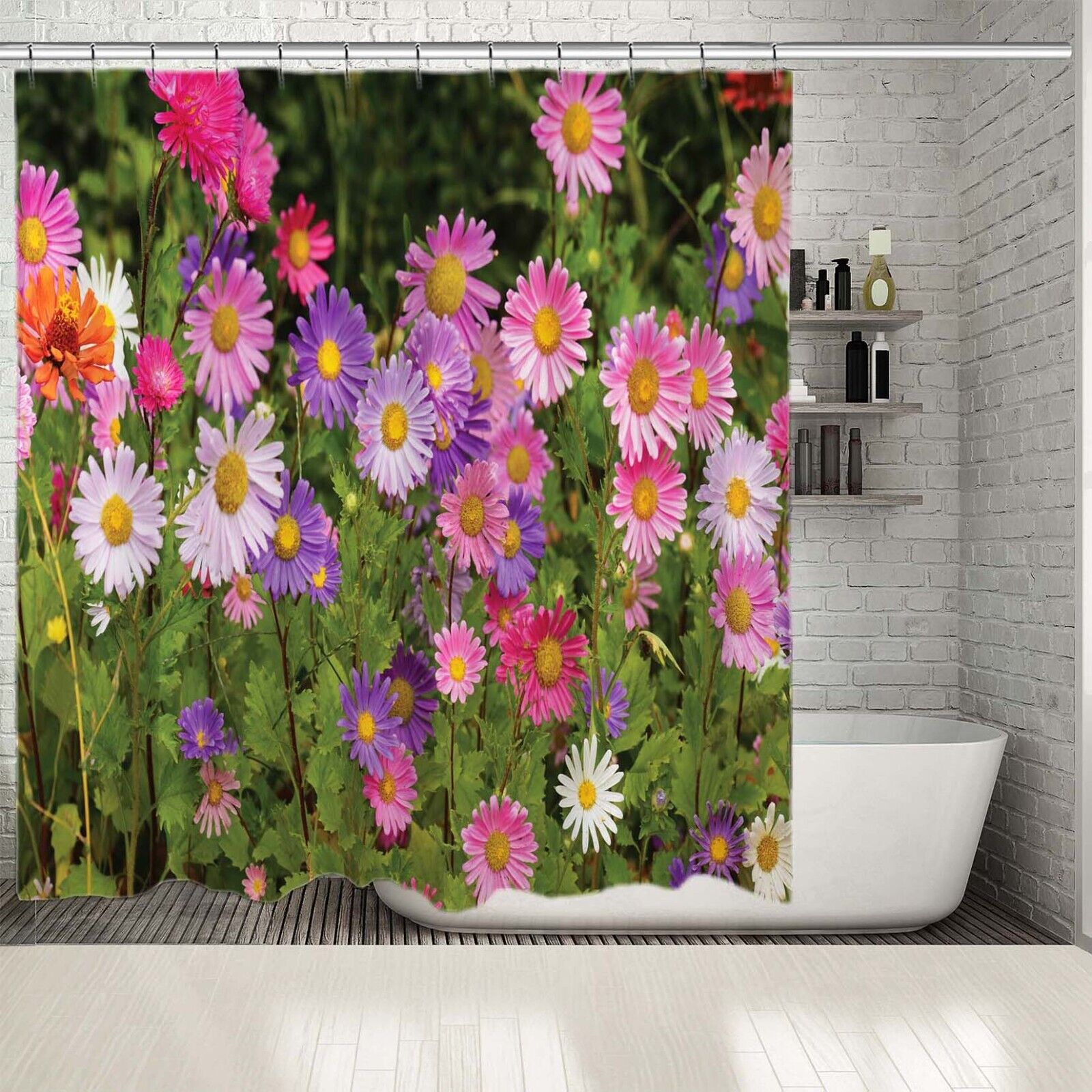 Summer Garden Wildflowers Shower Curtain - Stunning Bathroom Decor with Beautiful Blooms