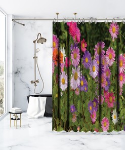 Summer Garden Wildflowers Shower Curtain - Stunning Bathroom Decor with Beautiful Blooms