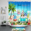 Summer Gnomes And Flamingos Cartoon Funny Shower Curtain For Bathroom Decor