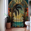 Summer Heat Tropical Art Deco Floral Chic Shower Curtain, perfect Housewarming Gift with Bathroom Theme 