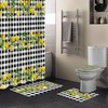 Summer Lemon Leaves Black And White Buffalo Plaid Shower Curtain Designs