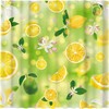 Summer Lemon Shower Curtain With Bokeh Print For A Fresh And Bright Bathroom