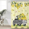 Summer Lemon Truck Shower Curtain, Buffalo Check Plaid Bath Decor