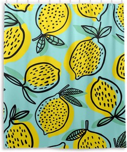 Summer Lemons Waterproof Fabric Shower Curtain - Bathroom Decor by WELLDAY for Shower Curtains Decorative