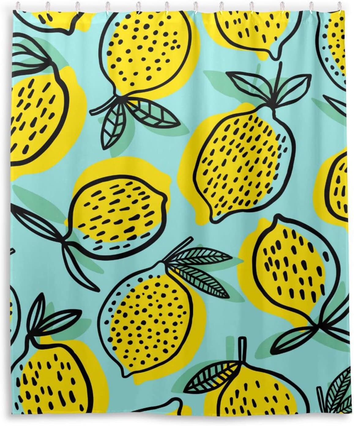 Summer Lemons Waterproof Fabric Shower Curtain - Bathroom Decor by WELLDAY for Shower Curtains Decorative