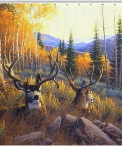 Summer Mule Deer Shower Curtain For A Vibrant Bathroom