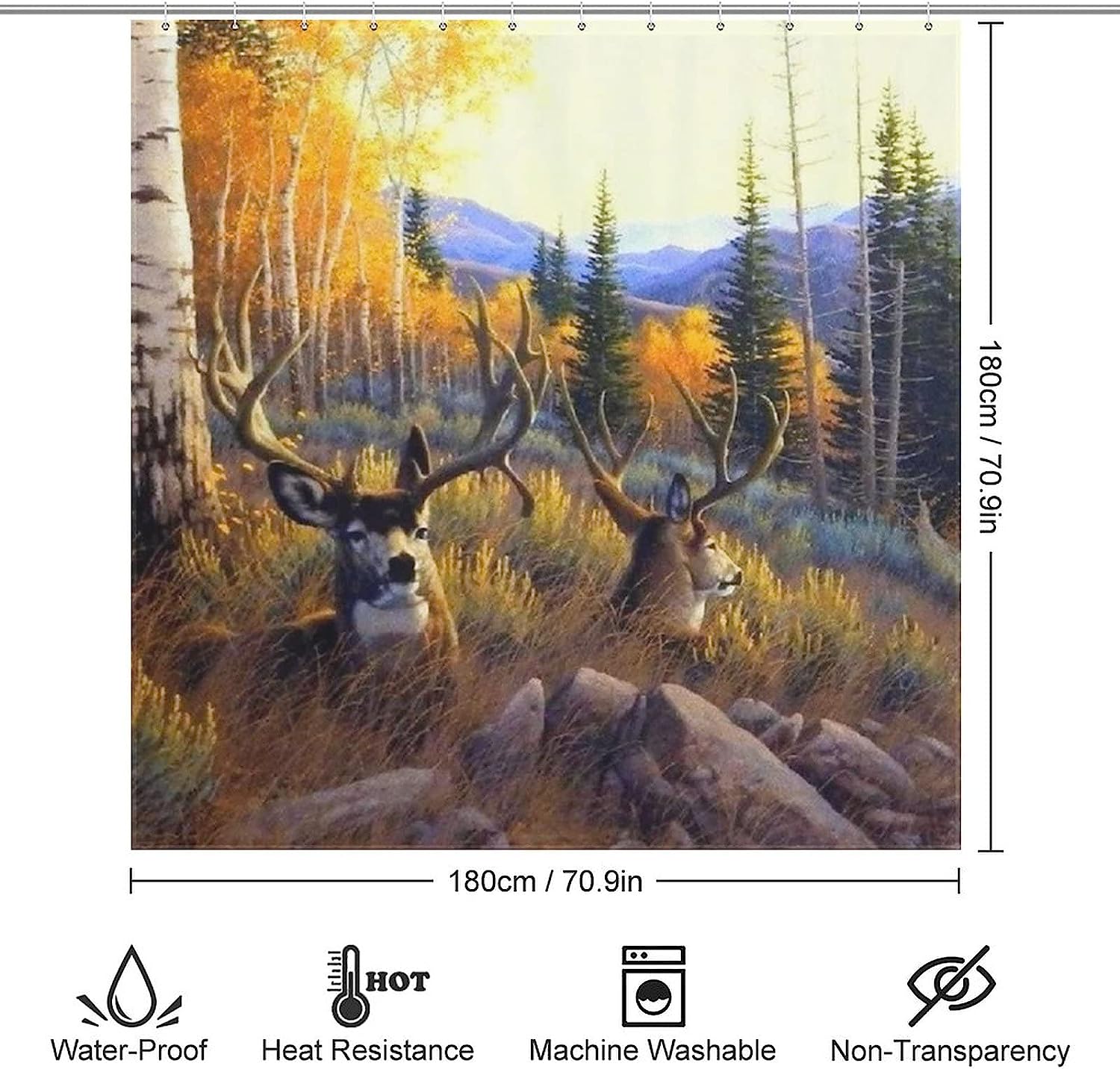 Summer Mule Deer Shower Curtain For A Vibrant Bathroom - Image 2