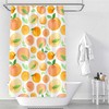 Summer Peach Funny Fruit Theme Shower Curtain for Fresh Bathroom Decor