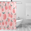 Summer Peach Print Waterproof Shower Curtain for Bathroom Decor