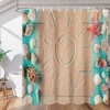 Summer Seashell and Sand Dollar Print Shower Curtain for Bathroom Fabric Home Decor 