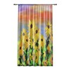 Summer Sheer Sunflower Window Curtains, Living Room Curtain Set, Sunset Floral Design, Size 50 x 110