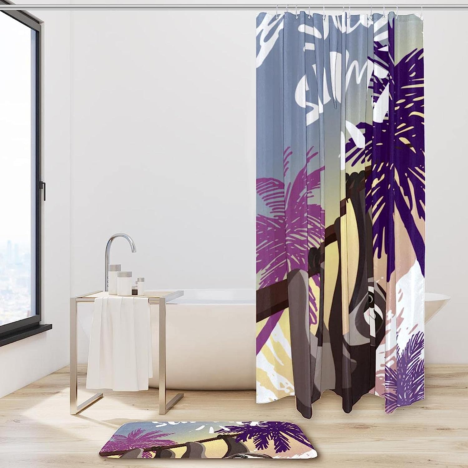 Summer Sloth Shower Curtain, Add a Tropical Vibe to Your Bathroom