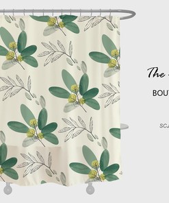 Summer Style Green Leaves Shower Curtain With Custom Sizing Available