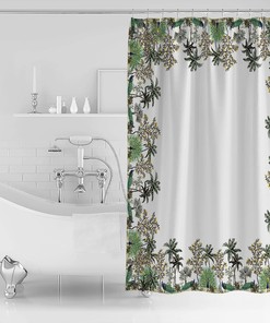 Summer Tropical Plants Print Shower Curtain for Bathroom