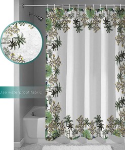 Summer Tropical Plants Print Shower Curtain for Bathroom