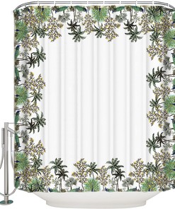 Summer Tropical Plants Print Shower Curtain for Bathroom