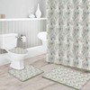 Summer Tropical Plants Shower Curtain - Green and Beige Bathroom Accessory