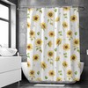 Summer Watercolor Sunflower Print Colorful Shower Curtain For A Rustic Bathroom Aesthetic