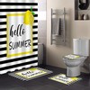 Summer Yellow Lemon Black White Stripe Beautiful Shower Curtains